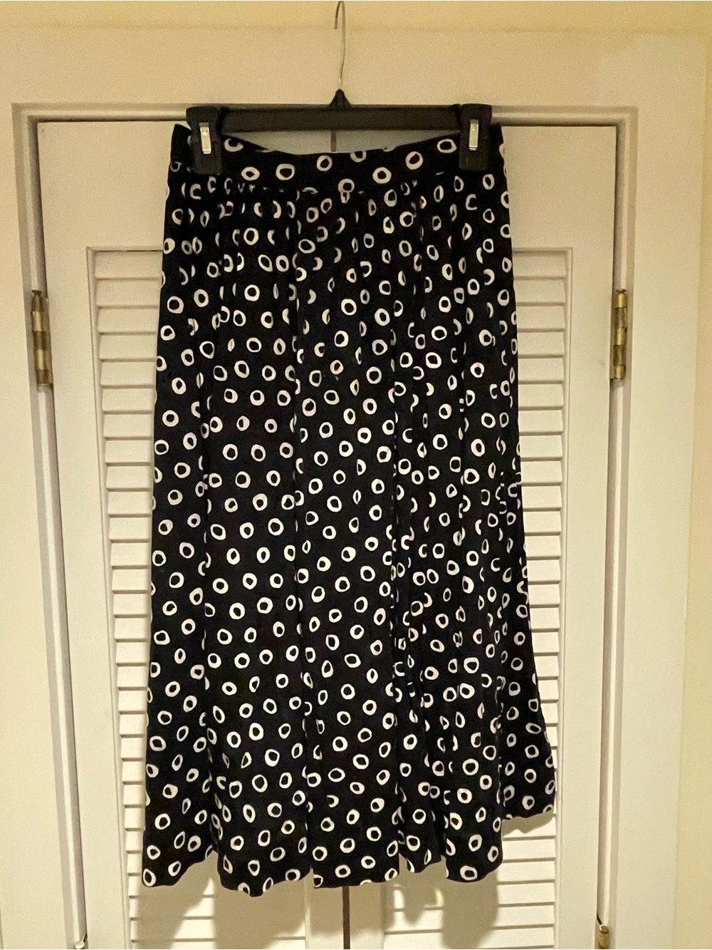 Black and White Polka Dot Midi Skirt